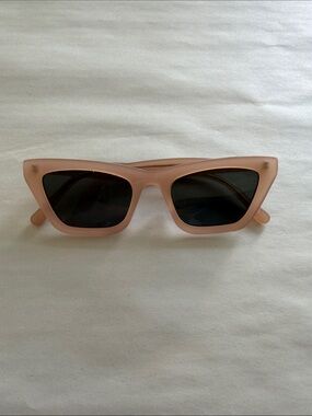 cleo Matte Blush Pink Cat-Eye Sunglasses with Dark Lenses